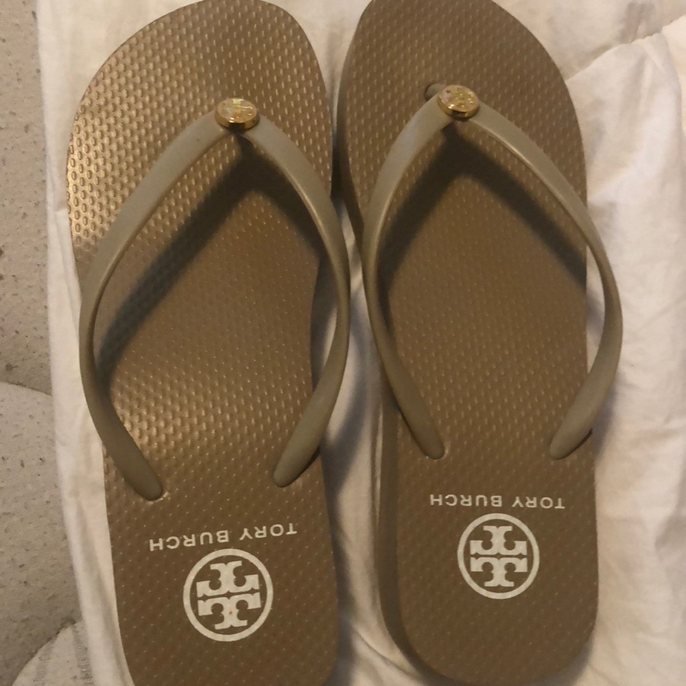 Tory Burch wedge flip flops